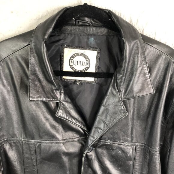 Vintage M Julian Wilsons Leather Blazer Mens XL Black Buttery Jacket Coat Y2K - Picture 15 of 16